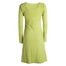 Vishes - Damen Langarm-Shirtkleid Tunika-Kleid Baumwollkleid mit Blumen-Print hellgrün 40