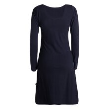 Vishes - Damen Langarm-Shirtkleid Tunika-Kleid Baumwollkleid mit Blumen-Print schwarz 38