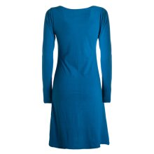 Vishes - Damen Langarm-Shirtkleid Tunika-Kleid Baumwollkleid mit Blumen-Print türkis 40