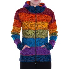 Vishes Patchwork Regenbogen-Jacke mit Zipfelkapuze aus...