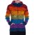 Vishes Patchwork Regenbogen-Jacke mit Zipfelkapuze aus Baumwolle 44