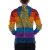 Vishes Patchwork Regenbogen-Jacke mit Zipfelkapuze aus Baumwolle 44