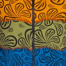 Vishes Patchwork Regenbogen-Jacke mit Zipfelkapuze aus Baumwolle 36-38