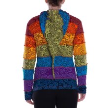Vishes Patchwork Regenbogen-Jacke mit Zipfelkapuze aus...
