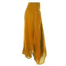 Vishes - Damen Rock Knöchel-lang Sommer-Rock Ballon-Rock Einfarbig gelb 34-38