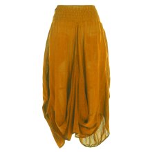 Vishes - Damen Rock Knöchel-lang Sommer-Rock Ballon-Rock Einfarbig gelb 46
