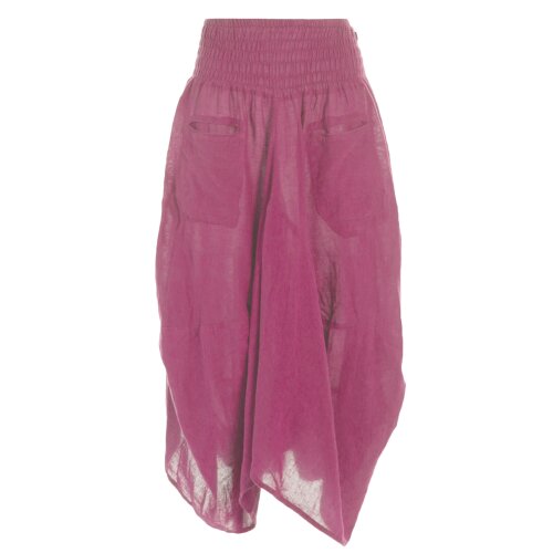 Vishes - Damen Rock Knöchel-lang Sommer-Rock Ballon-Rock Einfarbig rosa 34-38