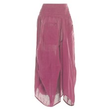 Vishes - Damen Rock Knöchel-lang Sommer-Rock Ballon-Rock Einfarbig rosa 34-38