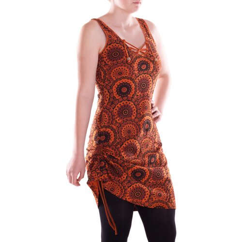 Vishes verstellbares Damen Minikleid aus Baumwolljersey mit Schnürung