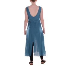 Vishes Strandkleid Damen Lang Maxikleid Baumwolle Schlitz...