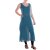 Vishes Strandkleid Damen Lang Maxikleid Baumwolle Schlitz Sommer