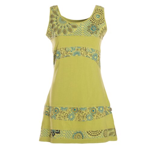 Vishes Minikleid Damen Ärmellos Bedruckt Patchwork Jersey Baumwolle