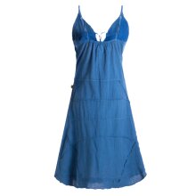 Vishes Sommerkleid Damen Handgewebt Baumwolle...