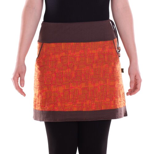 Vishes Minirock Damen Bedruckt Breiter Bund Jersey Baumwolle Sommer