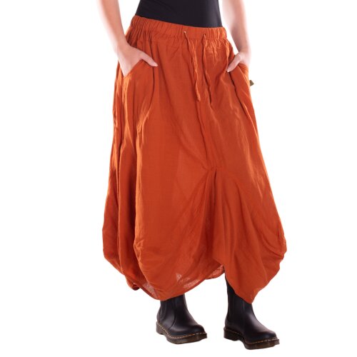 Vishes Langer Rock Damen Asymmetrisch Ballonrock Baumwolle Taschen Freesize 34-42