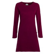 Vishes Langarmkleid Damen Einfarbig A-Linie Baumwoll-Jersey
