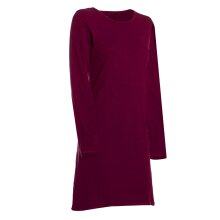 Vishes Langarmkleid Damen Einfarbig A-Linie Baumwoll-Jersey