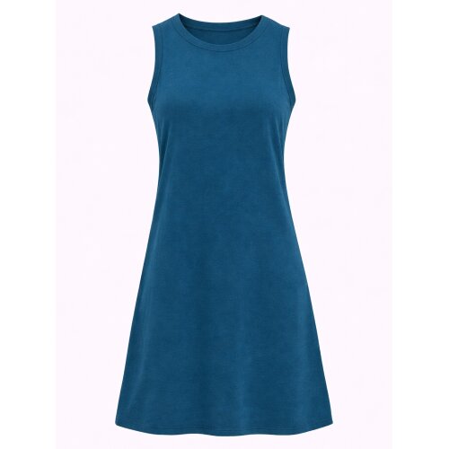 Vishes Ärmelloses Sommerkleid Damen A-Linie Jersey Baumwolle Unifarben