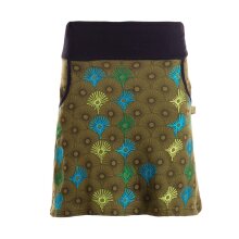 Vishes Minirock Damen Jersey Blumen Stickerei Taschen...