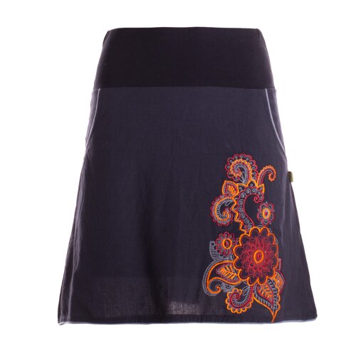 Vishes Sommerrock Damen Bestickt Handgewebt Baumwolle mit Taschen