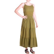 Vishes Maxikleid Damen Spaghettiträger Smok...