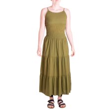 Vishes Maxikleid Damen Spaghettiträger Smok...