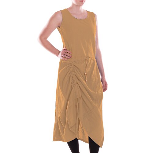 Vishes Damen Wadenlang Kleid Baumwolle Casual Pull On verstellbar