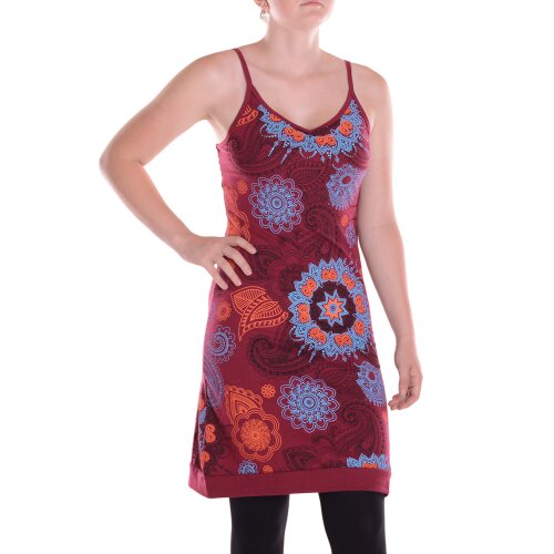 vishes Sommerkleid HippieKleid Mandala dunkelrot M