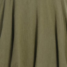 Vishes Damen knielanges Kleid Baumwolle Casual verstellbares Kleid im Lagen-Design mit Kordelzug olive 32-34