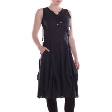 Vishes Damen knielanges Kleid Baumwolle Casual...