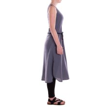 vishes Kleid lang Hippie Kleid mit geflochtenem Gürtel grau XL