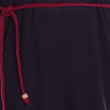 vishes Kleid lang Hippie Kleid mit geflochtenem Gürtel schwarz 4XL