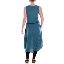 vishes Kleid lang Hippie Kleid mit geflochtenem Gürtel türkis XL