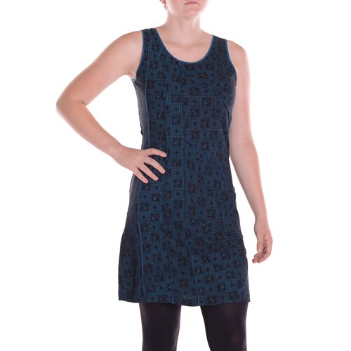 Vishes Sommerkleid Damen Ärmellos Bedruckt Patchwork Baumwolle Jersey schwarz 36