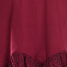 Vishes Damen Mini-Kleid Tunika Baumwolle Cutwork-Lagenlook Racerback dunkelrot 38