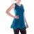 Vishes Damen Mini-Kleid Tunika Baumwolle Cutwork-Lagenlook Racerback türkis 38