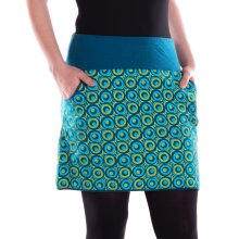 Vishes Damen Mini-Rock Baumwolle Kreise-Druck elastischer...