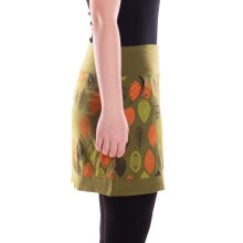 Vishes Damen Mini-Rock Baumwolle Dschungel-Print elastischer Bund mit Taschen olive 42