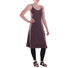 Vishes Damen knielanges Kleid Baumwolle Casual...