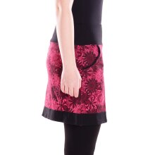 Vishes Damen Mini-Rock Baumwolle Blumen-Muster elastischer Bund mit Taschen dunkelrot 38