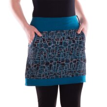 vishes Sommerrock Minirock Retro schwarz-türkis 40