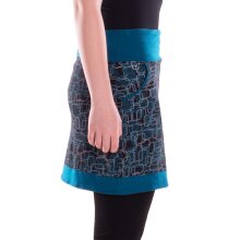 vishes Sommerrock Minirock Retro schwarz-türkis 40