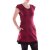 Vishes Damen Mini-Kleid Baumwolle Casual A-Linie mit Taschen dunkelrot 40