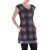 Vishes Damen Mini-Kleid Baumwolle Casual A-Linie mit Taschen schwarz-grau 46