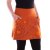 Vishes Damen Rock Baumwolle A-Linie Blumen-Muster elastischer Bund mit Stickerei und Taschen dunkelorange 38