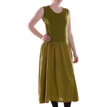 Vishes Damen Wadenlang Kleid Baumwolle Casual...