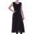 Vishes Damen Wadenlang Kleid Baumwolle Casual verstellbares Kleid schwarz 44