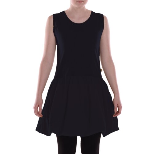 Vishes Damen Wadenlang Kleid Baumwolle Casual verstellbares Kleid schwarz 46