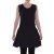 Vishes Damen Wadenlang Kleid Baumwolle Casual verstellbares Kleid schwarz 46