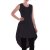 Vishes Damen Wadenlang Kleid Baumwolle Casual verstellbares Kleid schwarz 46